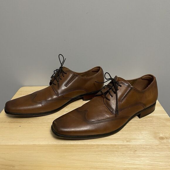 Florsheim Mens Shoes size 11D Wingtip Brown leather Vintage